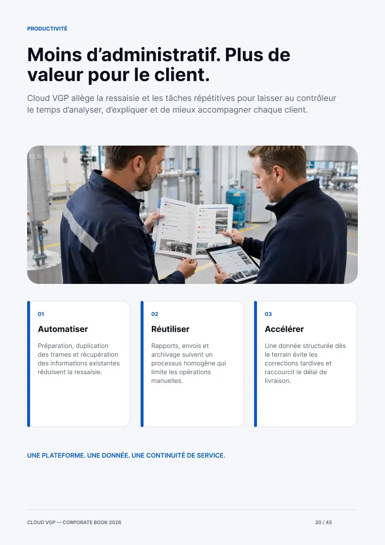 Miniature de la page 20 du Corporate Book Cloud VGP 2026 — Moins d’administratif. Plus de valeur pour le client