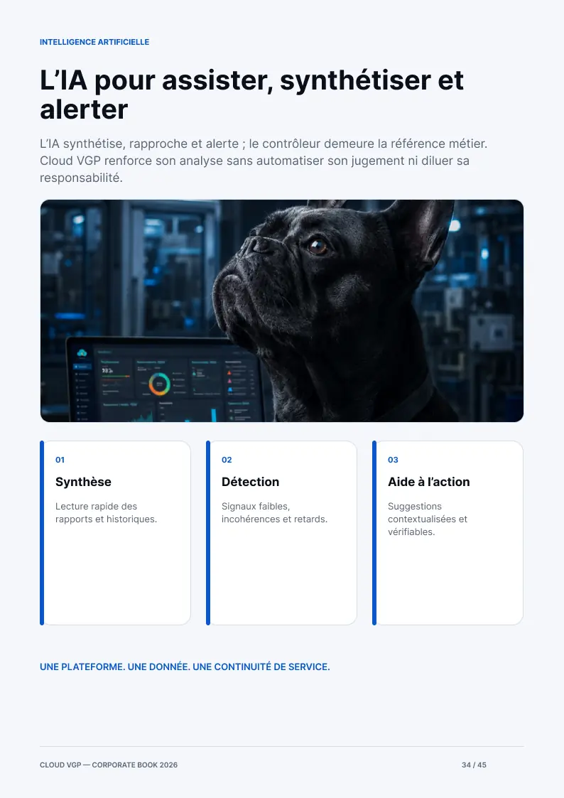 Miniature de la page 34 du Corporate Book Cloud VGP 2026 — L’IA pour assister, synthétiser et alerter