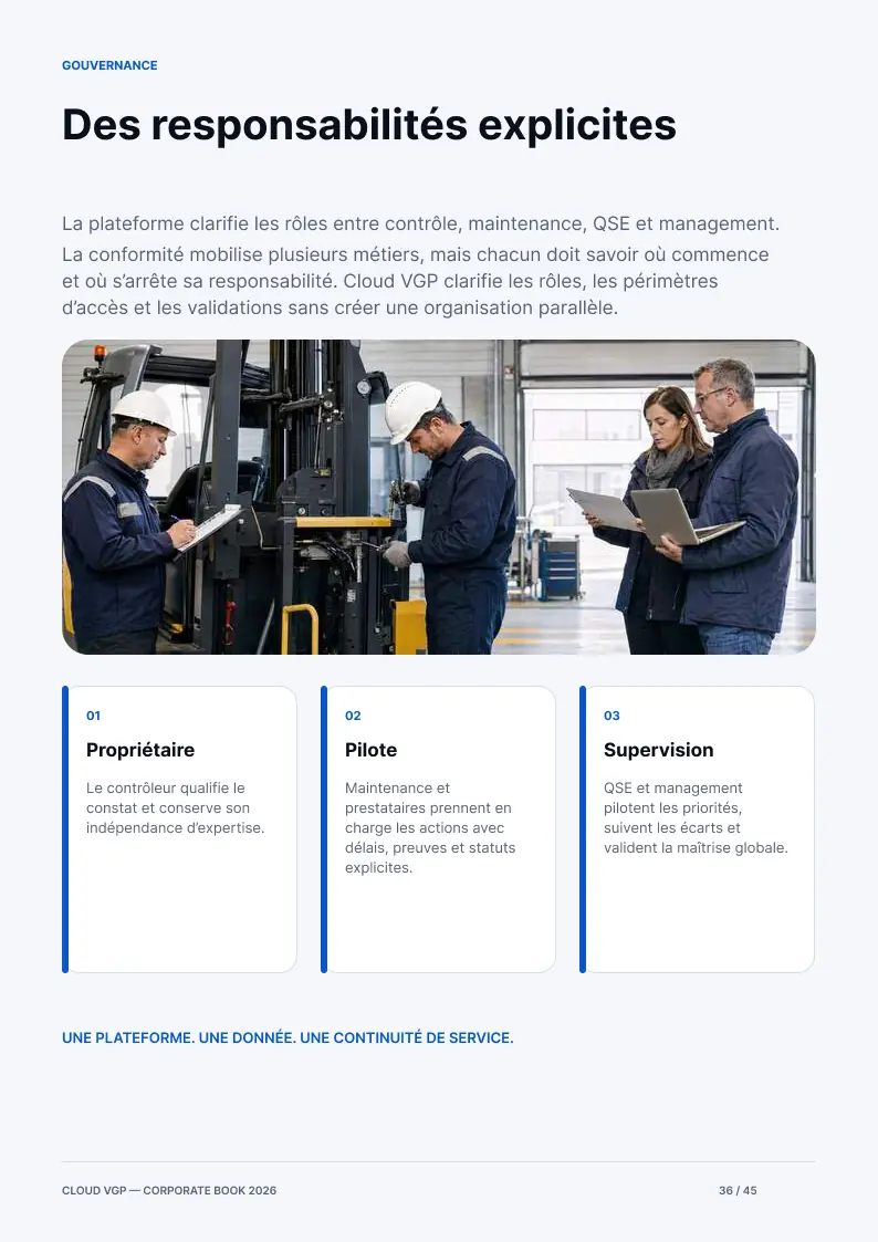 Miniature de la page 36 du Corporate Book Cloud VGP 2026 — Des responsabilités explicites