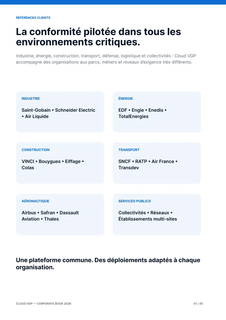 Miniature de la page 41 du Corporate Book Cloud VGP 2026 — La conformité pilotée dans tous les environnements critiques